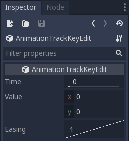 Keyframe editor editing a key