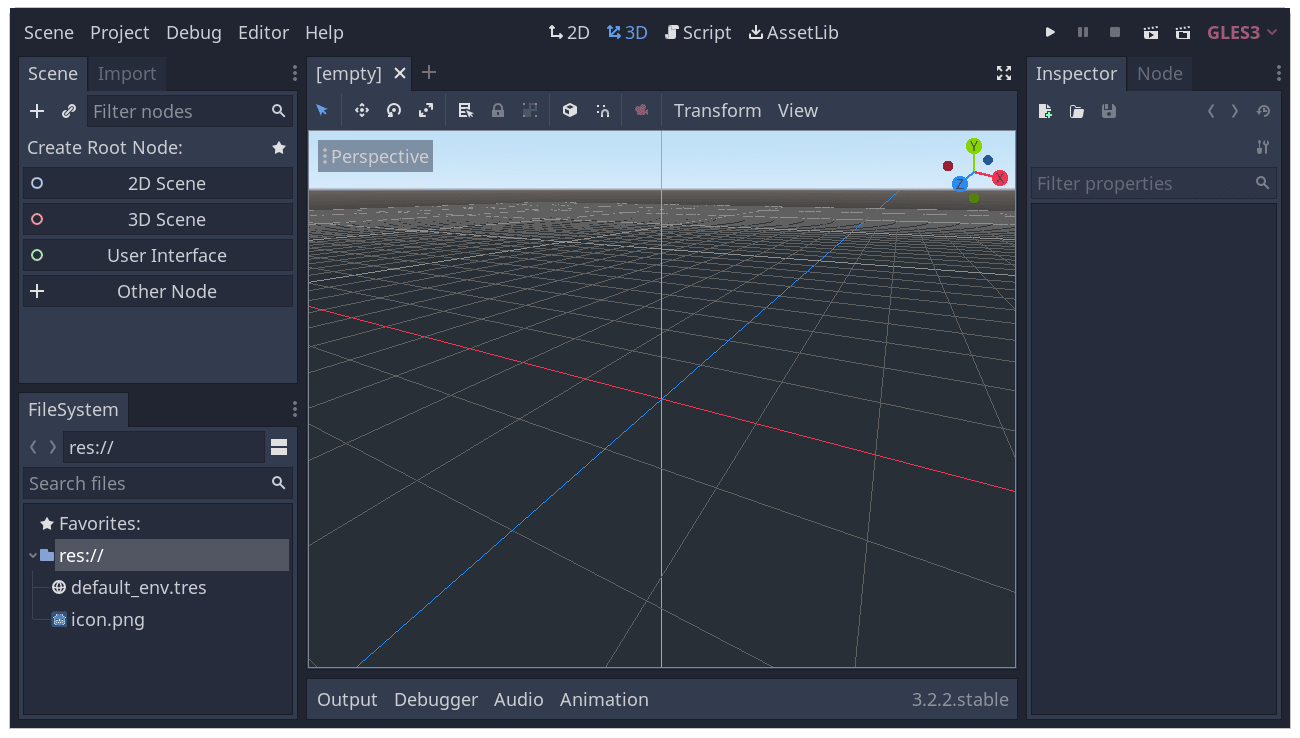 ../../_images/nodes_and_scenes_01_empty_editor.png