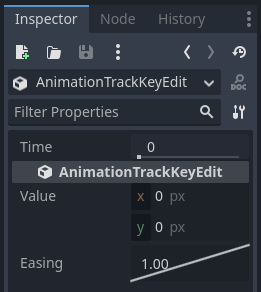 Keyframe editor editing a key